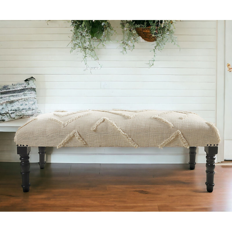 Upholstered farmhouse bench discount